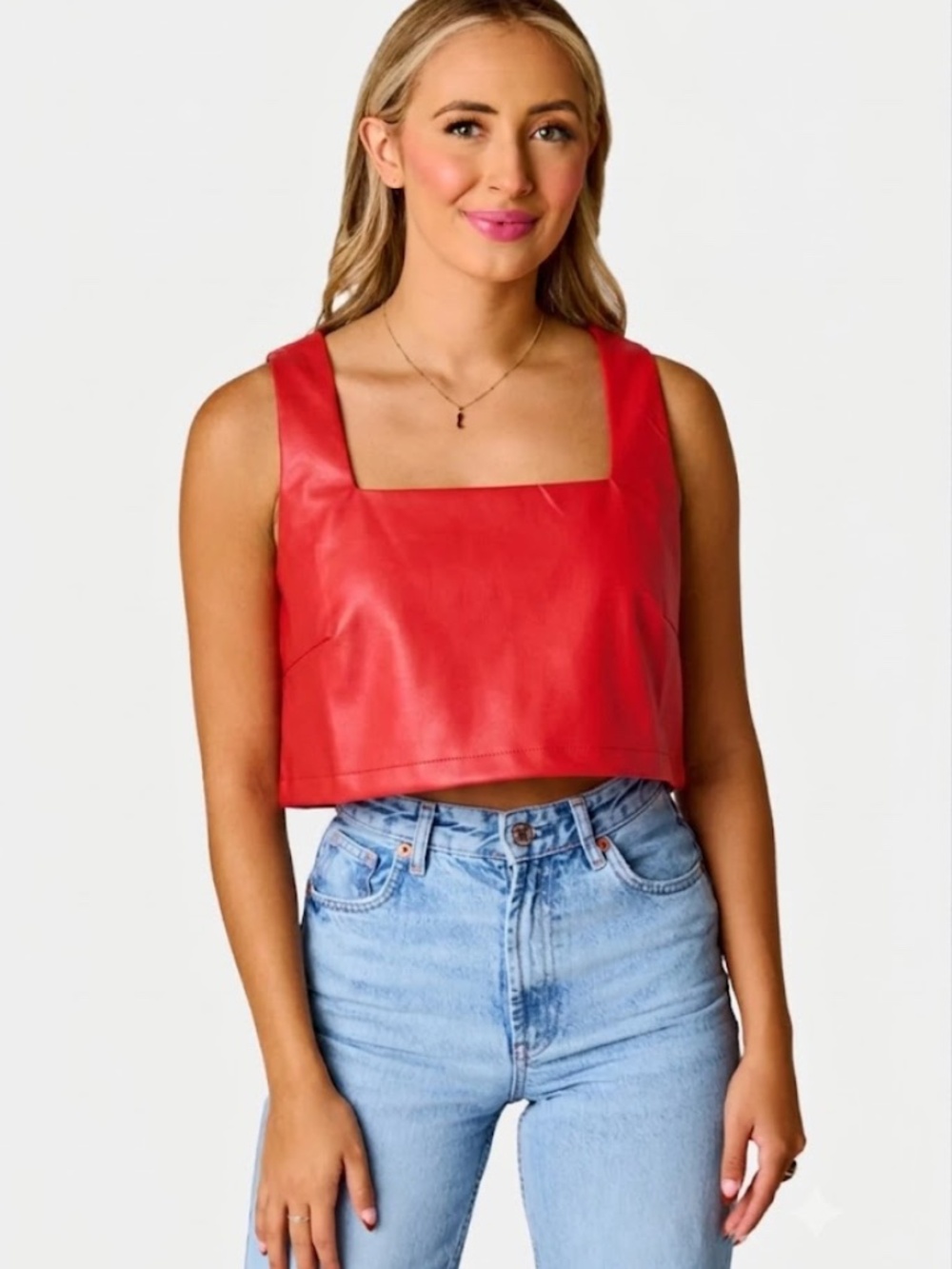 BuddyLove Manning Vegan Leather Cropped Tank Size S NWT